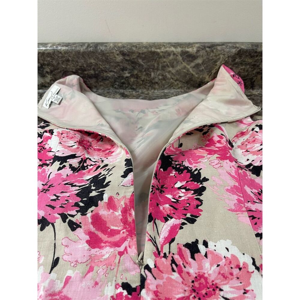 Kim Rogers Women's Size 14 Pink Floral Sleeveless Midi Dress Casual sku140 - Picture 7 of 10